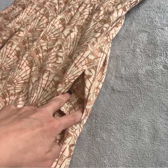 Madewell Linen-Blend Lucie Smocked Tank Mini Dress Painted Seashells Tawny Sand - Picture 9 of 12